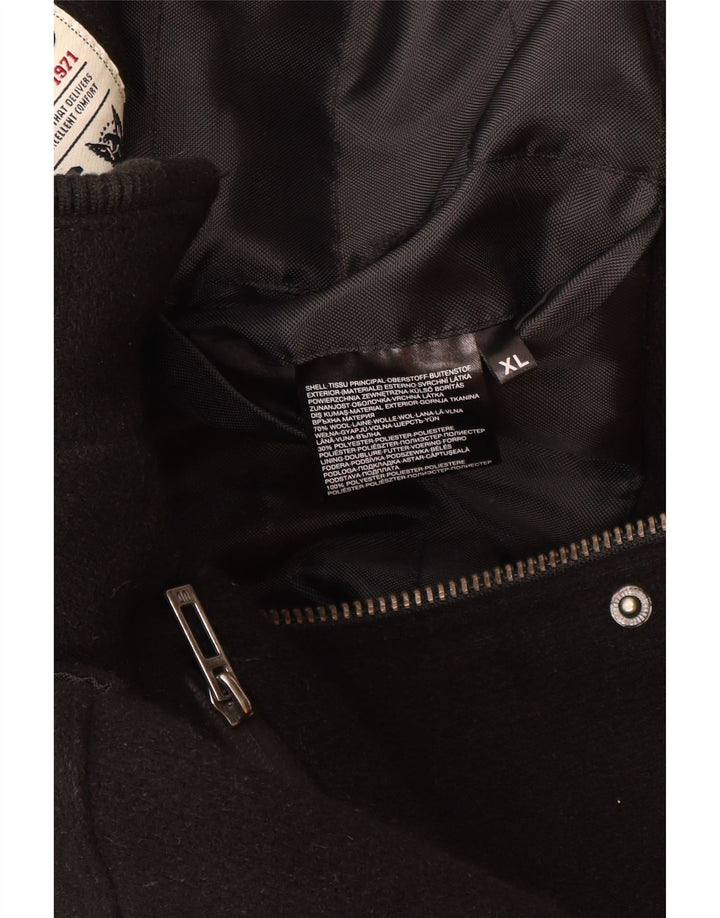 ANGELO LITRICO Jachetă militară pentru bărbați UK 42 XL Lână neagră