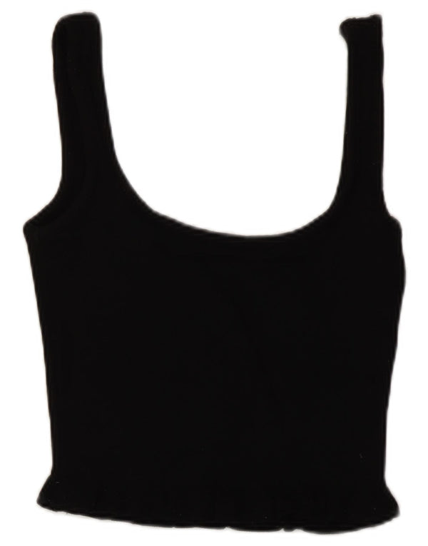 Crop Top pentru femei Zara UK 8 Small Black Viscose