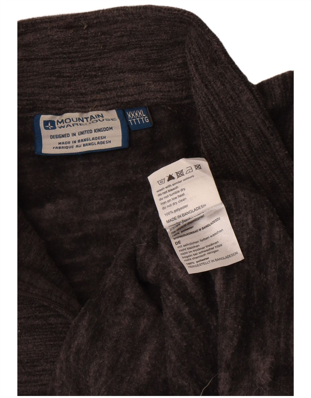 Jumper pentru bărbați Mountain Warehouse, cu fermoar și gât, din lână, 4XL, din poliester cu pături gri
