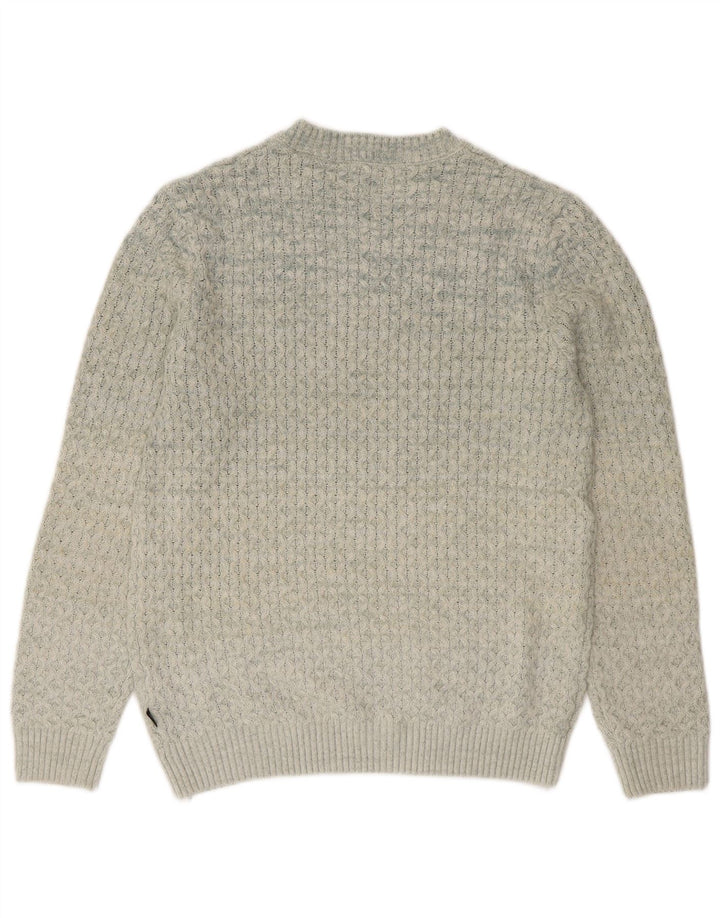 Pulover Jack & Jones pentru bărbați cu decolteu triplu, mare, gri acrilic