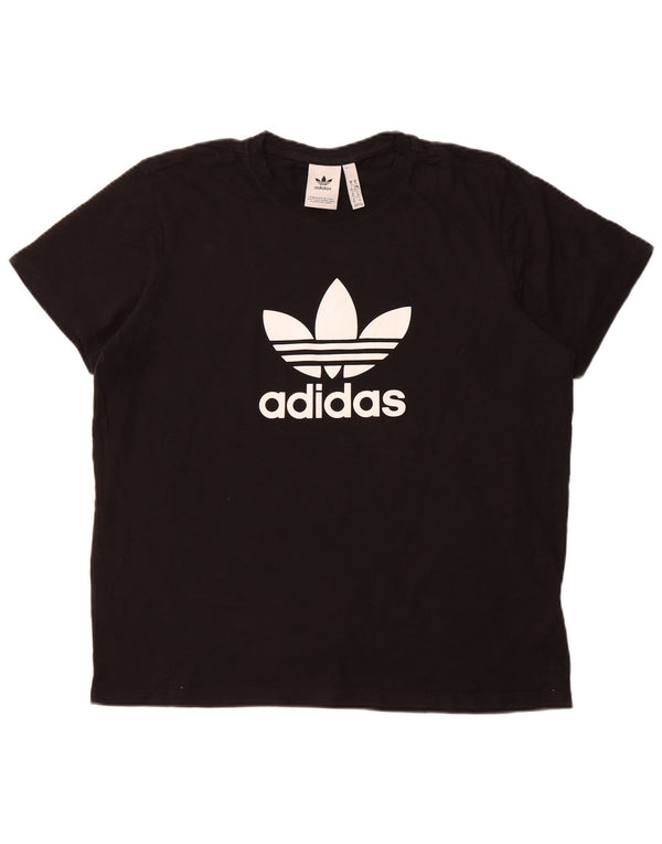 Tricou grafic ADIDAS pentru femei Top UK 18 XL bumbac negru