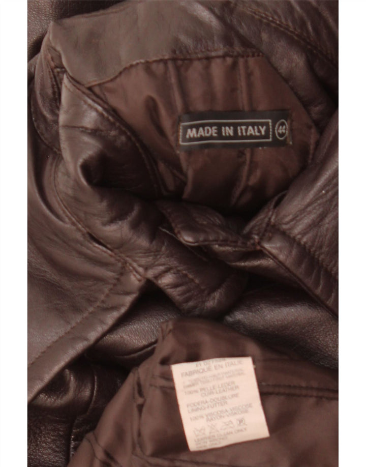 Palton din piele vintage pentru femei IT 44 piele maro medie