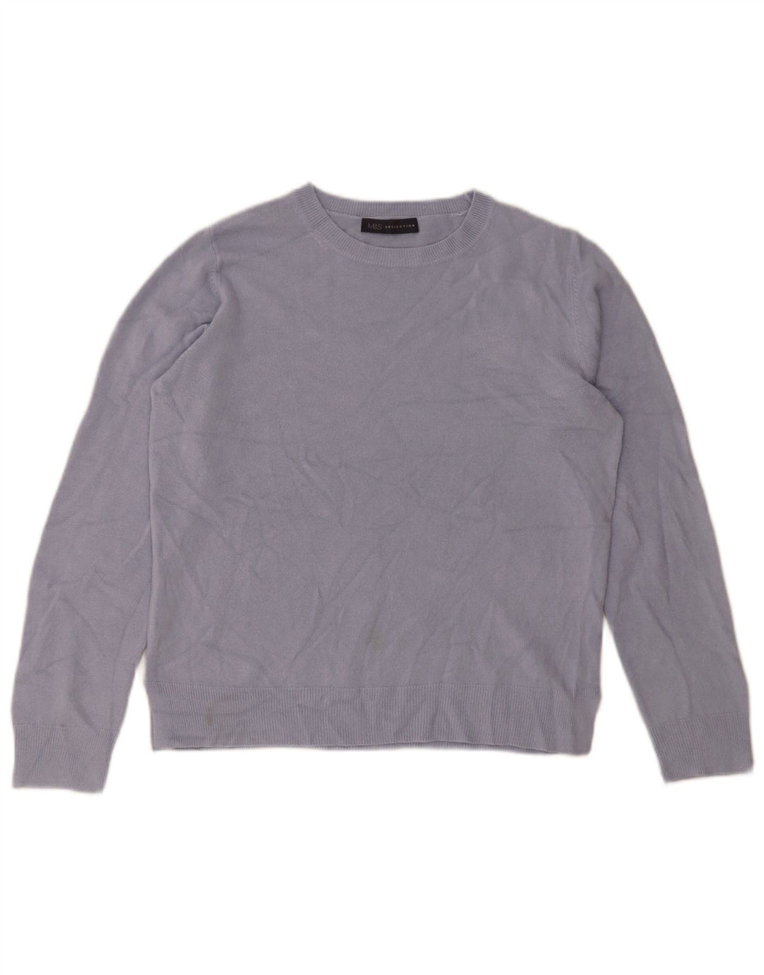 Pulover pentru femei Marks & Spencer cu decolteu triplu UK 14 Medium Blue Acrylic