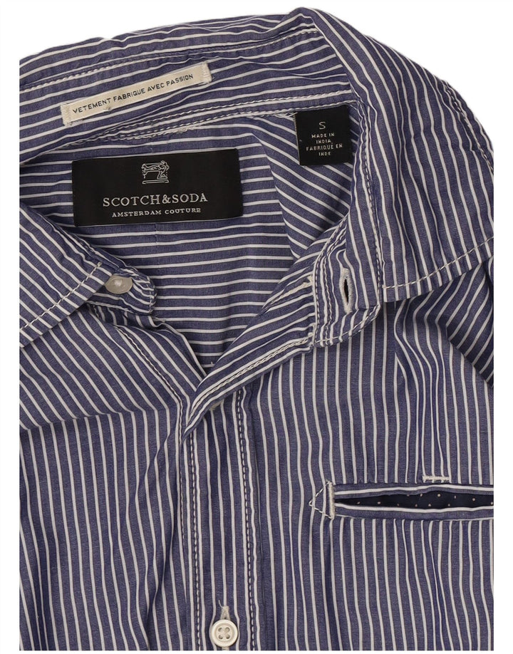 Cămașă pentru bărbați Scotch & Soda, bumbac cu dungi albastre mici