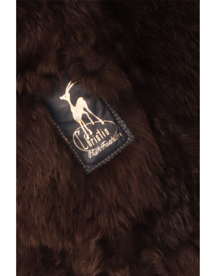 Palton deschis pentru femei Christia din shearling UK 14 Bej mediu