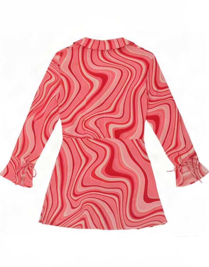 Rochie teacă cu model abstract decupat Zara UK 12 Roz mediu