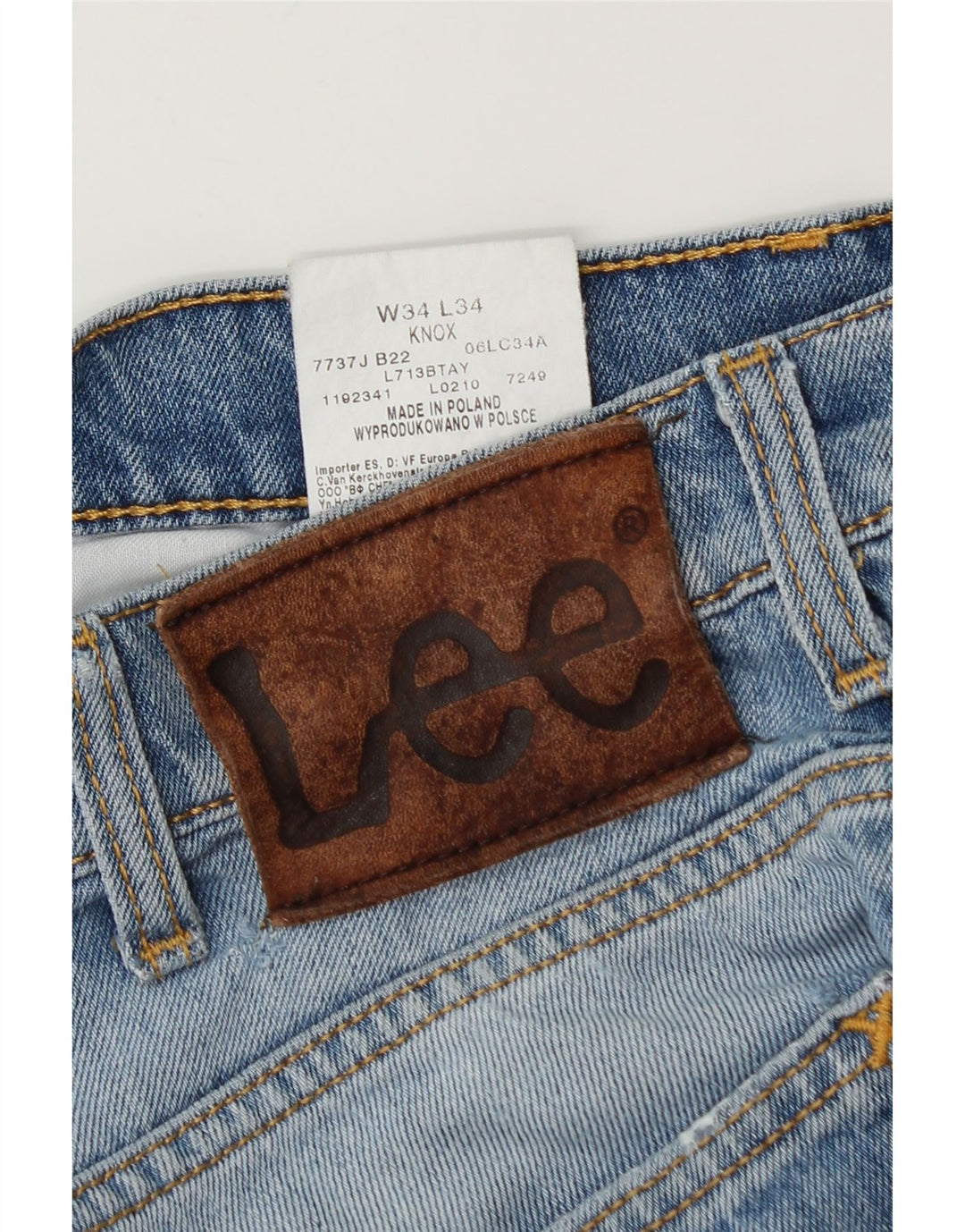 Blugi Lee Knox Straight pentru bărbați W34 L34 Bumbac albastru