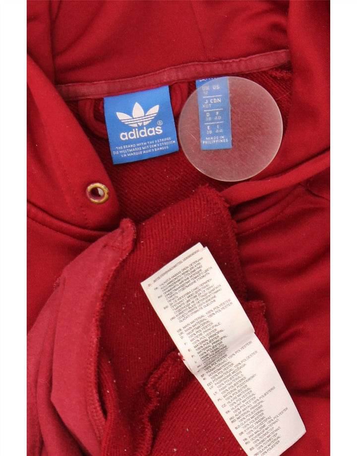 Pulover Adidas pentru femei, cu fermoar, UK 12 Poliester Burgundy mediu