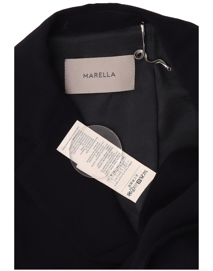 Jachetă Blazer pentru femei Marella cu 2 nasturi Marea Britanie 8 Acetat cu dungi bleumarin mici