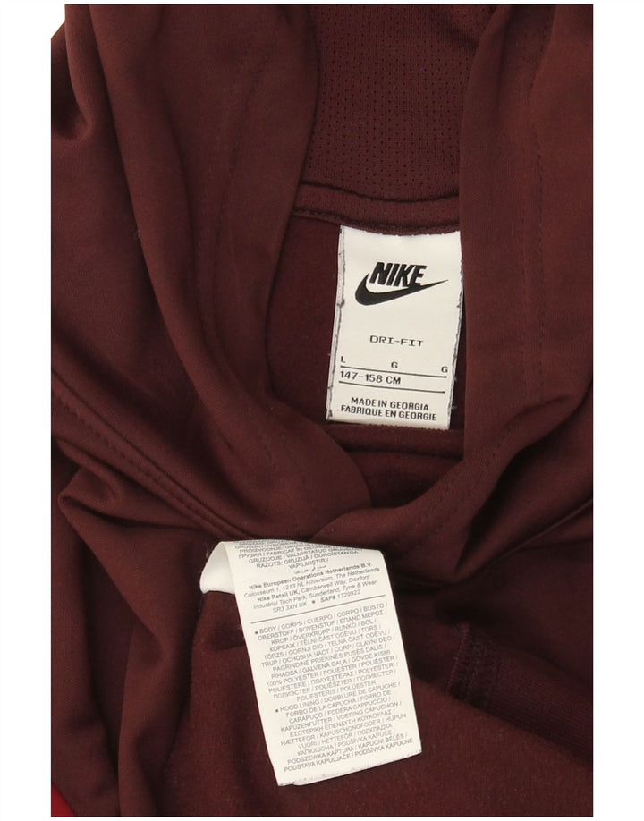 Pulover NIKE pentru băieți, cu glugă grafică, 12-13 ani, mare, burgundă
