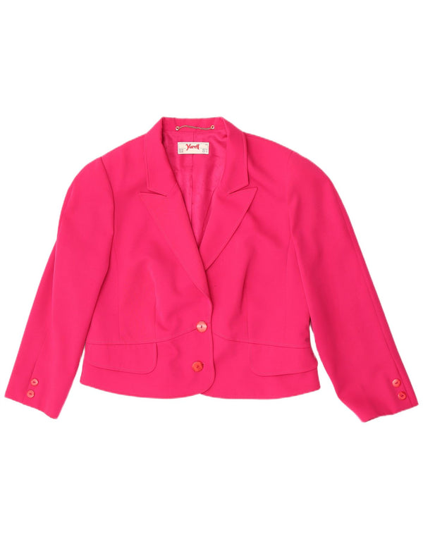 Jachetă Yarell pentru femei, cu mâneci 3/4, cu 2 nasturi, 18 XL, roz