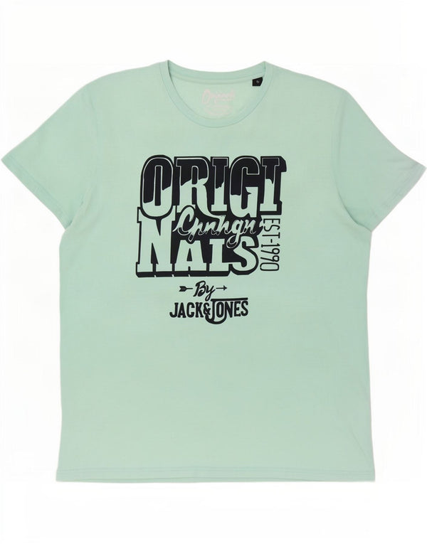 Tricou grafic Jack & Jones pentru bărbați Top 2XL bumbac turcoaz