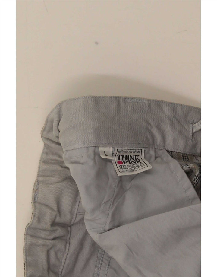Pantaloni chino drepți pentru bărbați Think Pink L36 L32 Gri Check