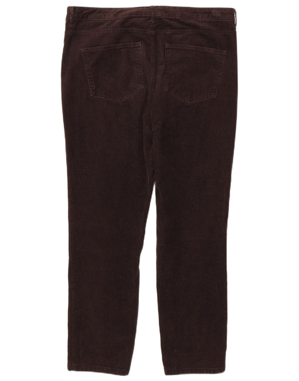 Pantaloni subțiri din velur pentru femei Marks & Spencer UK 18 XL W36 L28 maro bumbac