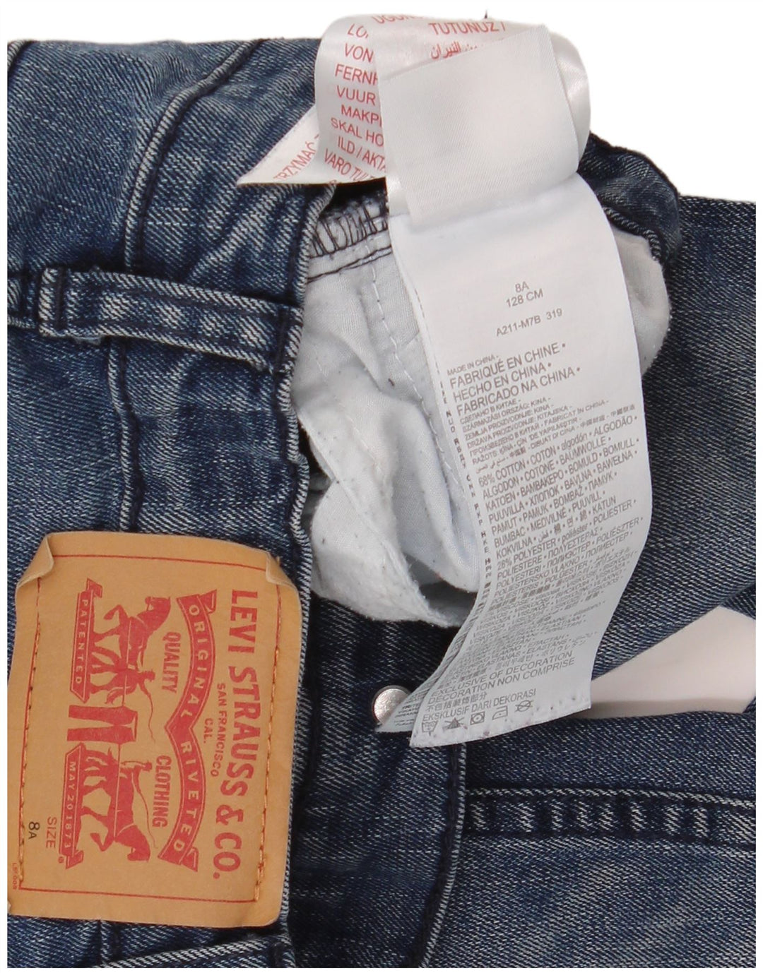 Blugi skinny pentru fete LEVI'S 510 7-8 ani L25 L22 Bumbac albastru