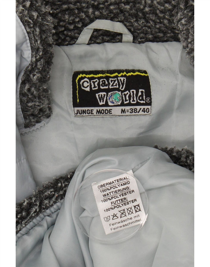 CRAZY WORLD Womens Padded Jacket UK 14 Medium Blue Polyamide Vintage Crazy World and Second-Hand Crazy World from Messina Hembry 