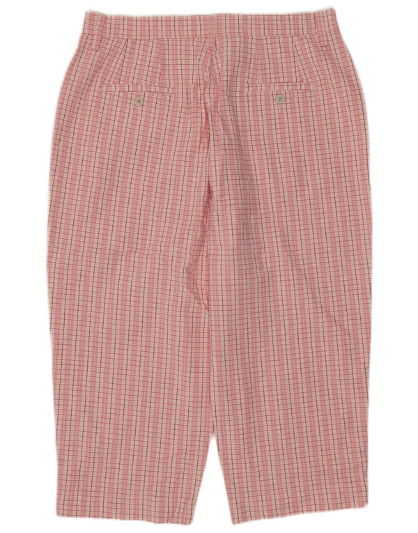 Pantaloni Capri cu talie înaltă LEE pentru femei US 16 2XL W34 L20 bumbac cu carouri roz