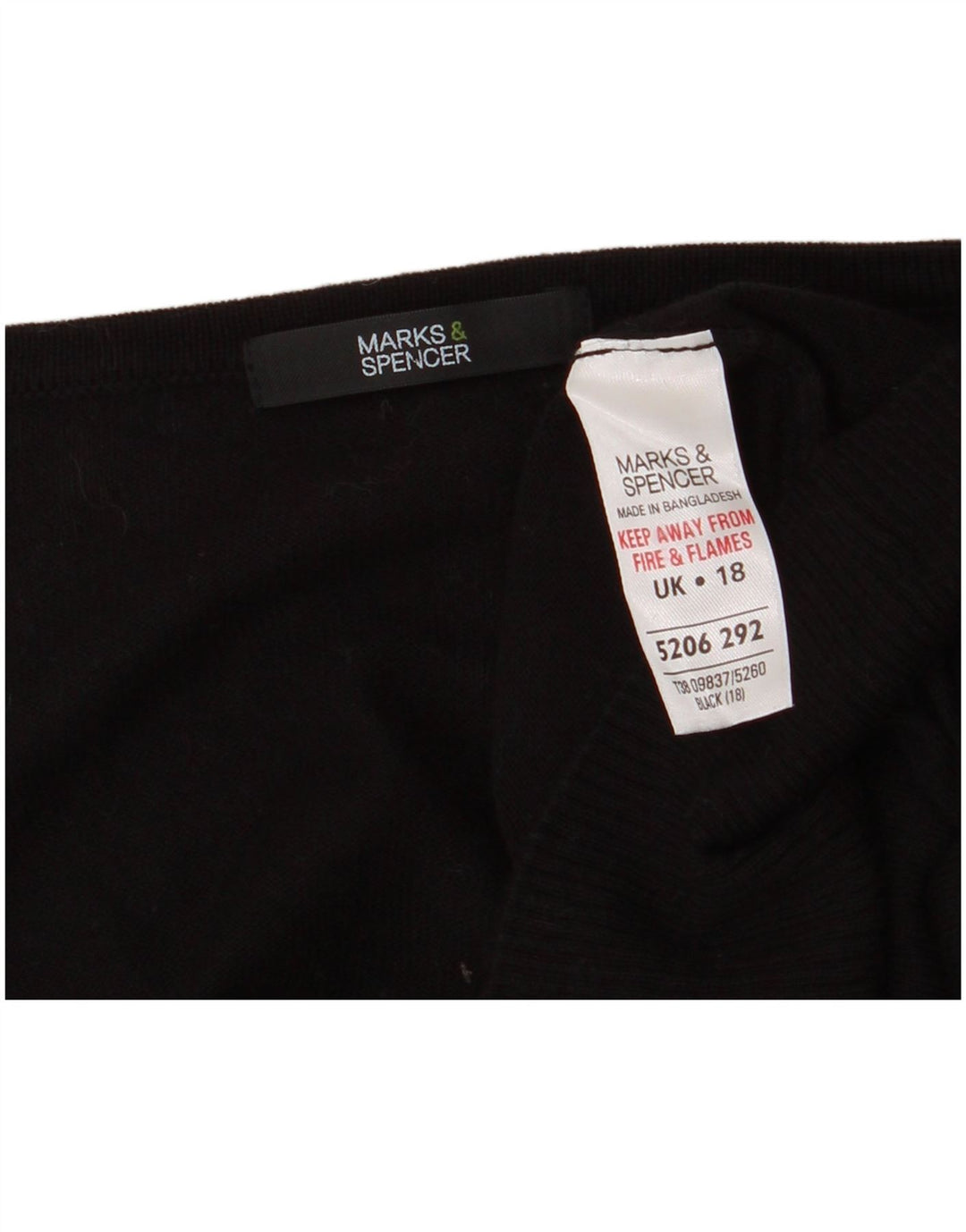 MARKS & SPENCER Pulover cardigan cu mâneci 3/4 pentru femei UK 18 XL Negru