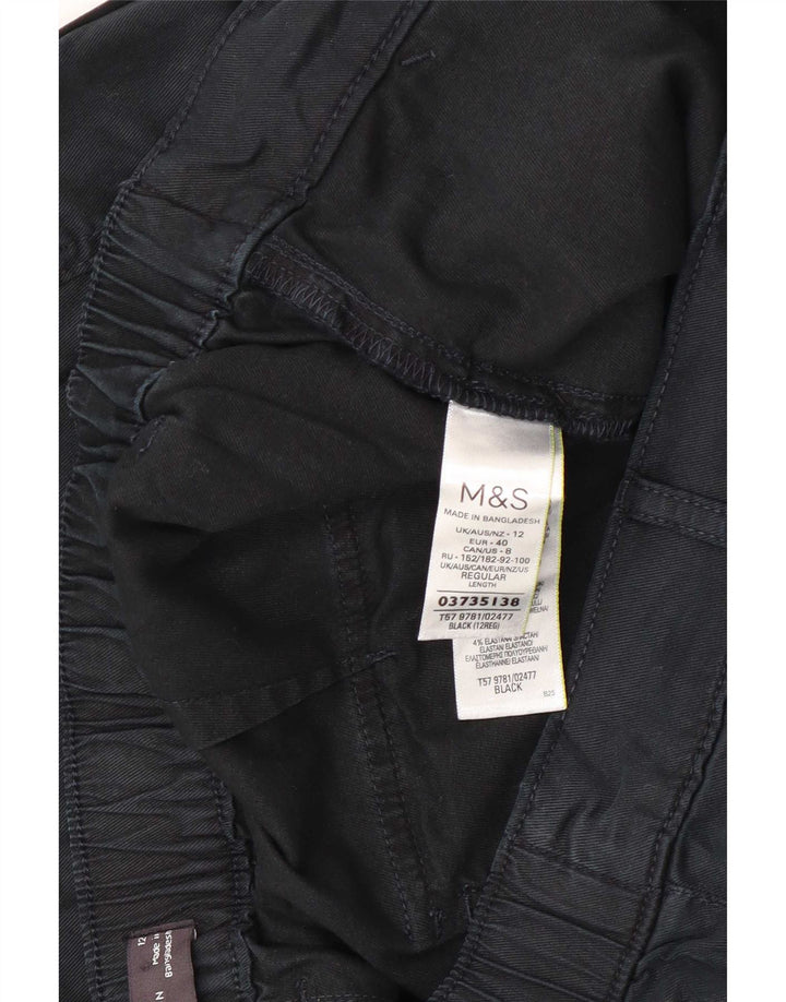 Marks & Spencer Pantaloni cargo crop pentru femei UK 12 Medium W30 L23 Negru