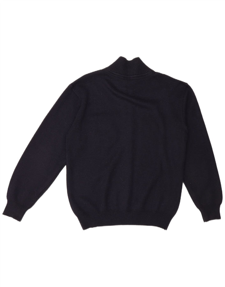 Cardigan Vintage pentru bărbați cu fermoar complet, mediu bleumarin