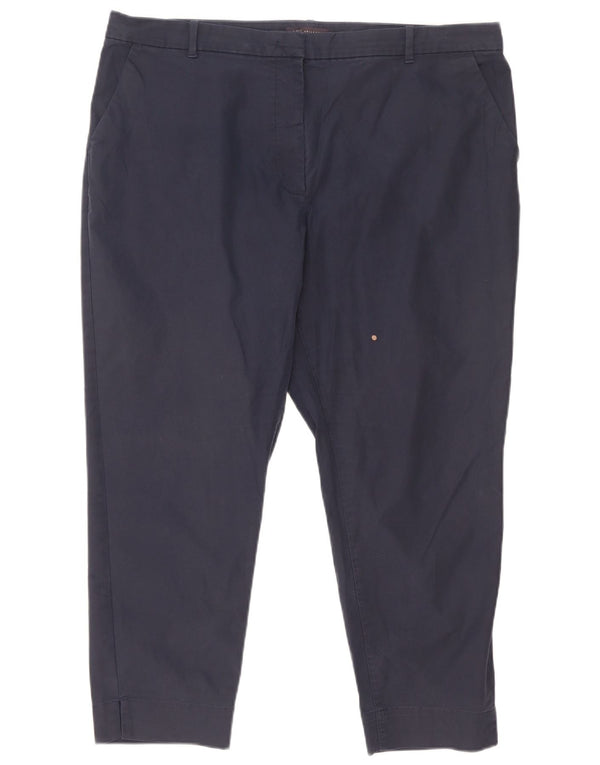 Pantaloni tăiați pentru femei Marks & Spencer slim fit UK 18 XL W38 L25 bleumarin
