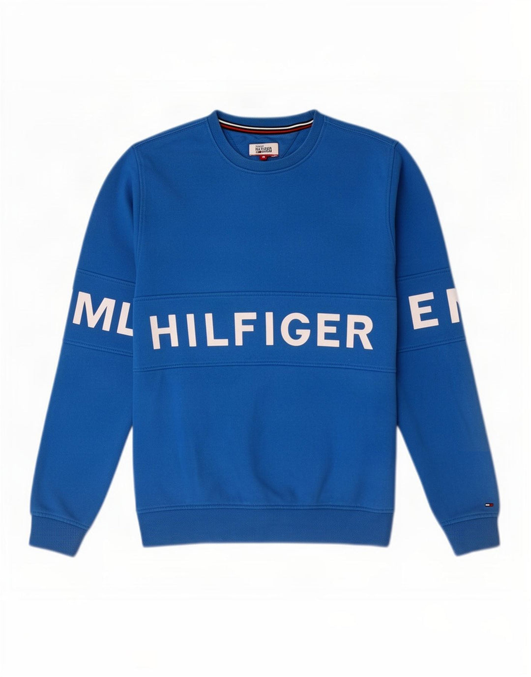 Hanorac grafic pentru bărbați Tommy Hilfiger Pulover, bumbac albastru mediu