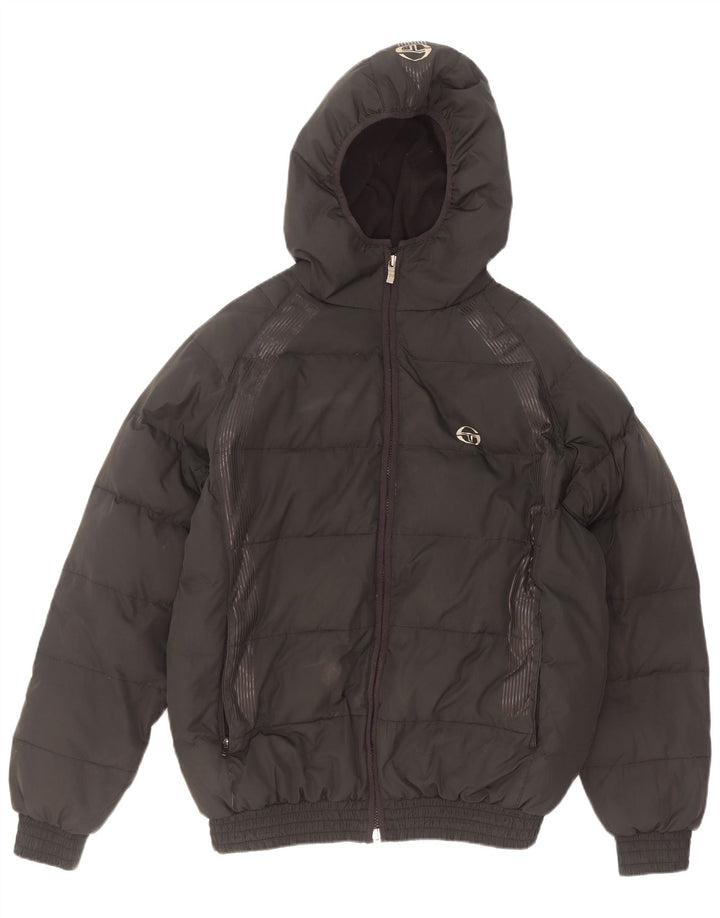 Jachetă căptușită cu grafică pentru bărbați Sergio Tacchini UK 38 Poliester mediu negru