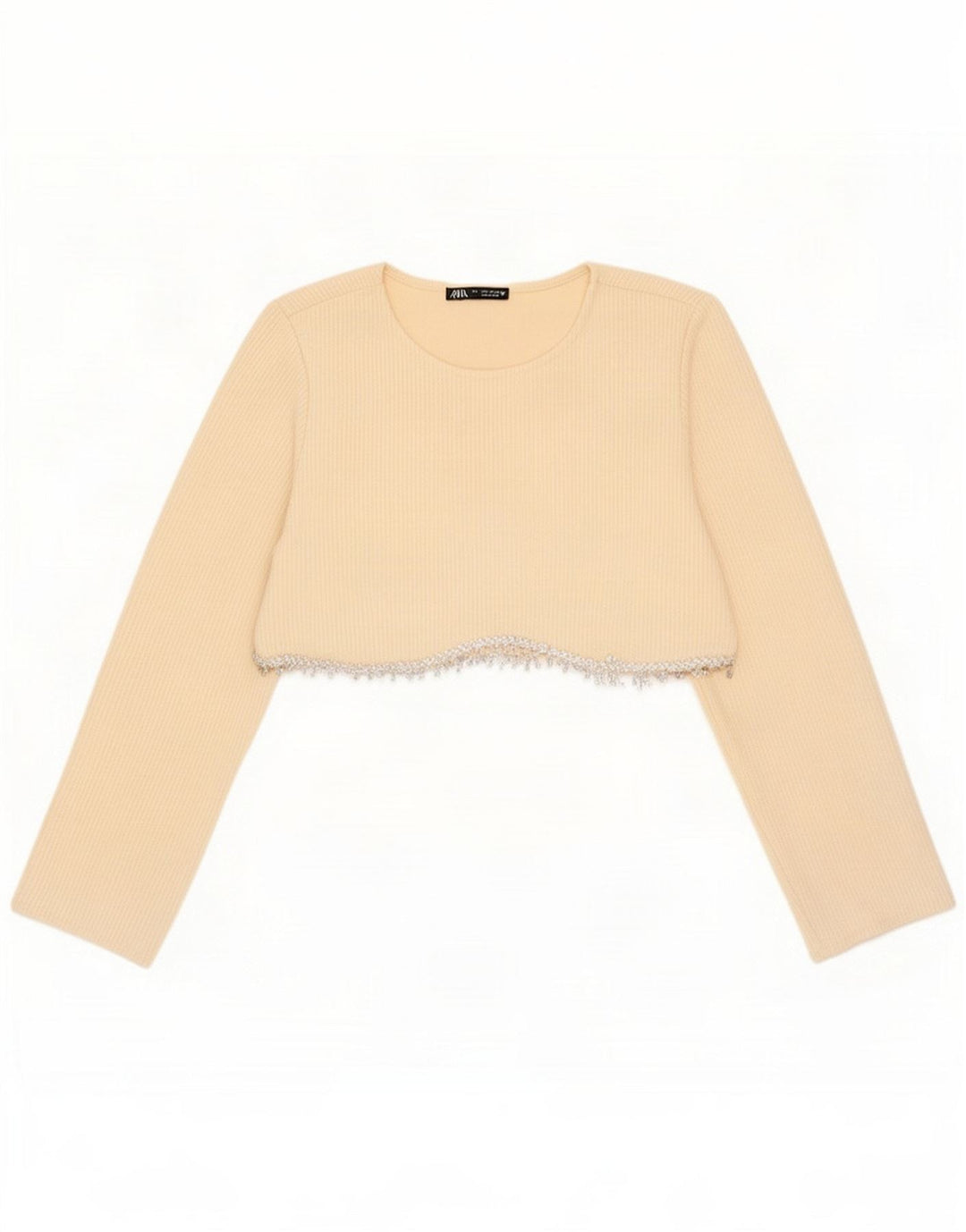 Zara Top cu mânecă lungă pentru femei UK 8 Small Off White