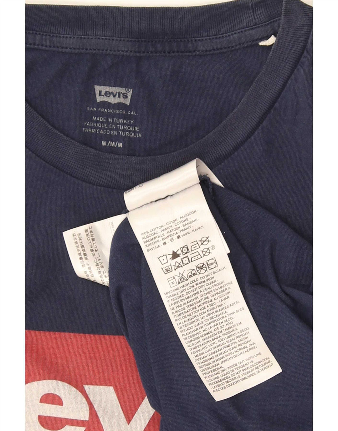 Tricou grafic pentru bărbați Levi's Top mediu din bumbac bleumarin