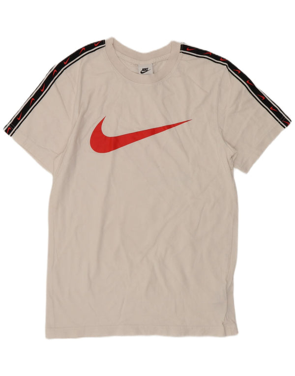 Tricou grafic Nike pentru bărbați Top mic, alb, din bumbac color bloc