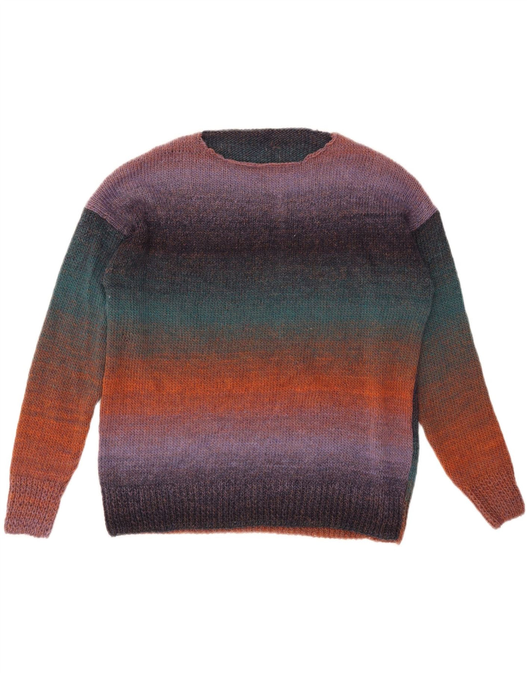 Pulover VINTAGE pentru femei cu gât de barcă, UK 18 XL, cu dungi multicolore