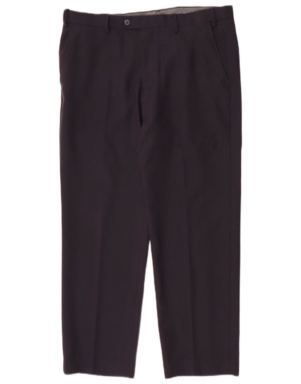 Pantaloni de costum pentru bărbați Marks & Spencer, cu ajustare normală, L36 L29, poliester bleumarin