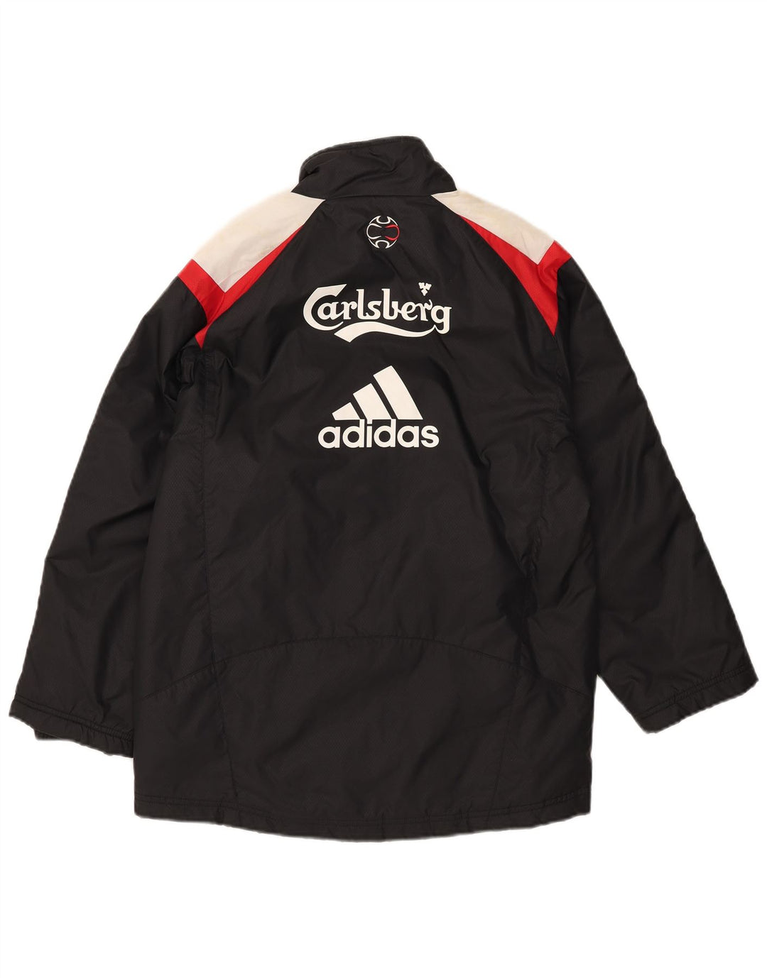 Jachetă căptușită cu grafică Adidas pentru băieți, 11-12 ani, nailon negru color bloc