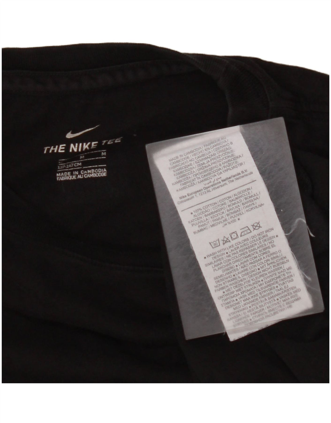 Tricou grafic pentru băieți NIKE Top 10-11 ani bumbac negru mediu