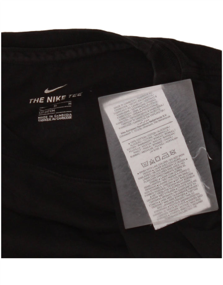 Tricou grafic pentru băieți NIKE Top 10-11 ani bumbac negru mediu