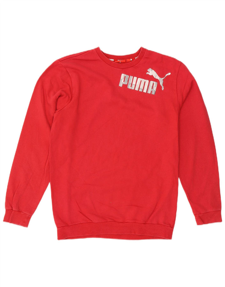 Pulover cu grafic PUMA pentru băieți, 15-16 ani, bumbac roșu