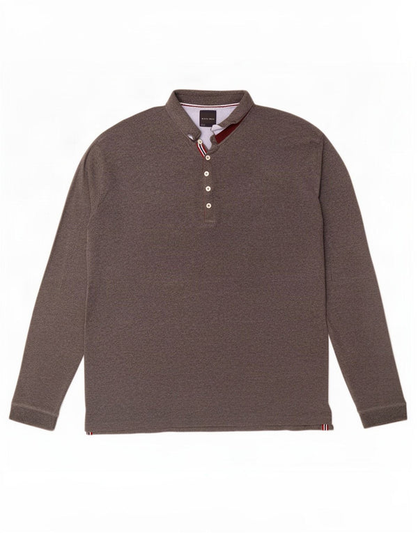 Cămașă polo cu mânecă lungă pentru bărbați Zara 2XL gri