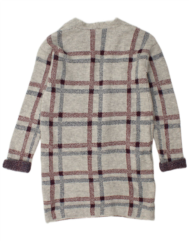 Pulover cardigan cu paragate pentru femei Marks & Spencer UK 10, gri mic, carouri