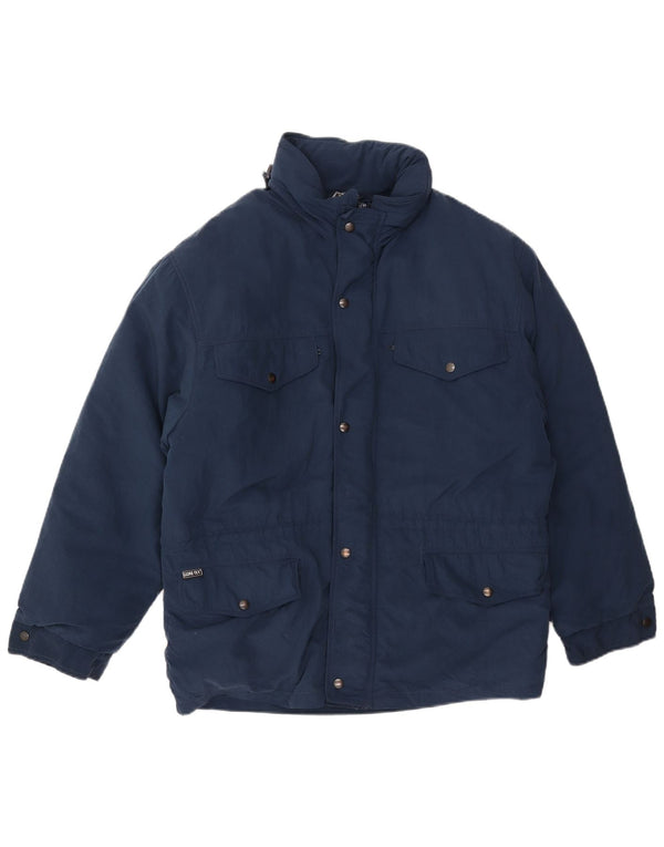 Jachetă căptușită vintage pentru bărbați, cu glugă, cu formă lejeră, EU 46 Mic, bleumarin