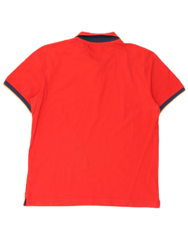 Tricou polo pentru bărbați K-Way, mare, roșu, din bumbac color bloc