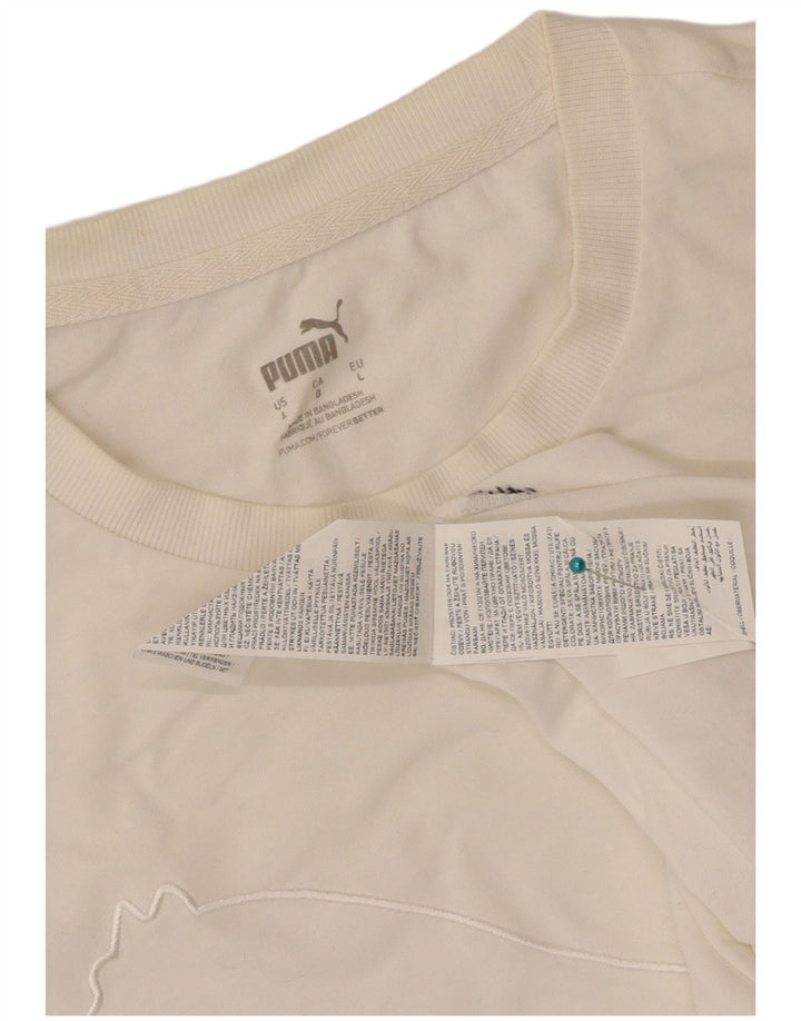 Tricou grafic Puma pentru bărbați Top mare din bumbac alb