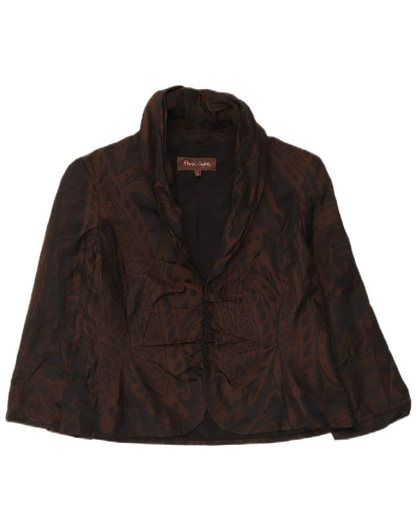 Jachetă blazer pentru femei Phase Eight cu mâneci 3/4 UK 14 Medium Brown Paisley