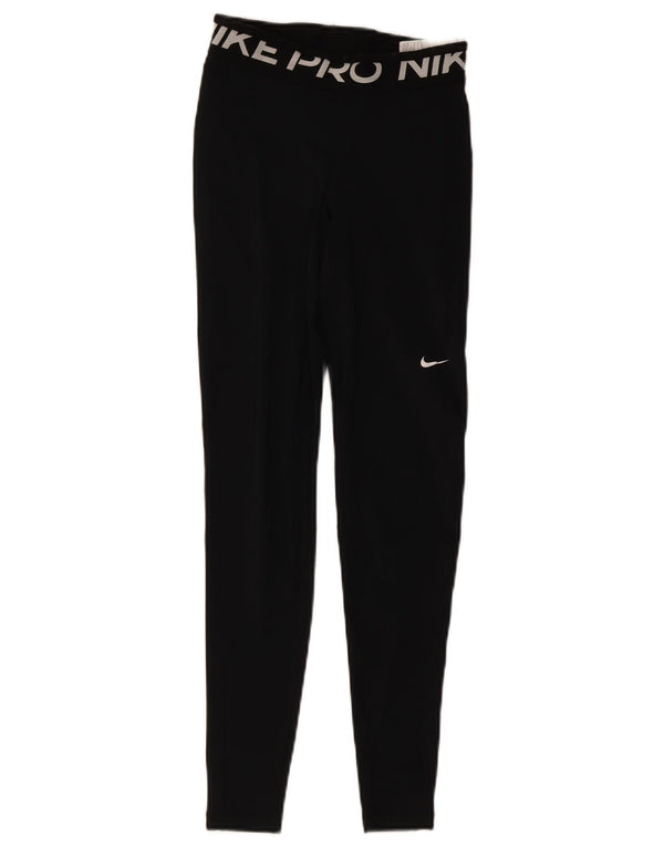 Leggings Nike Dri Fit Graphic pentru femei UK 4 XS Poliester negru