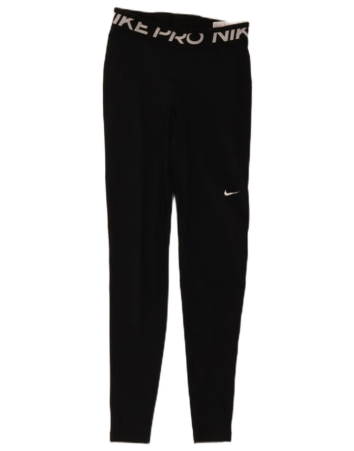 Leggings Nike Dri Fit Graphic pentru femei UK 4 XS Poliester negru