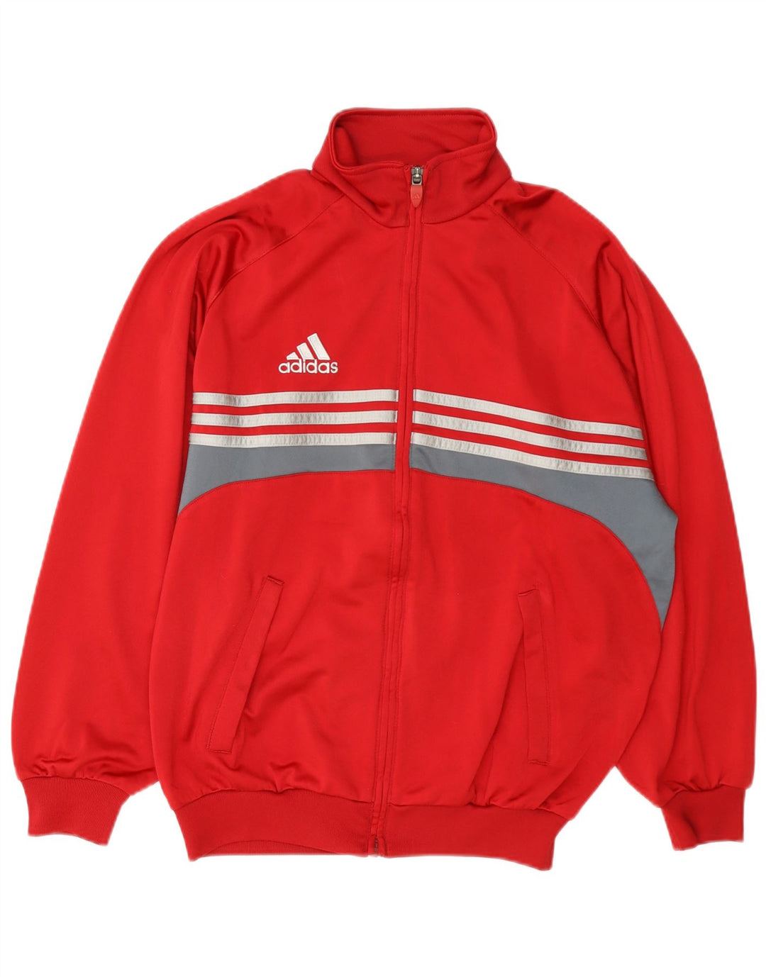 Jachetă de trening pentru bărbați Adidas UK 34/36 Poliester Colorblock Roșu Mic