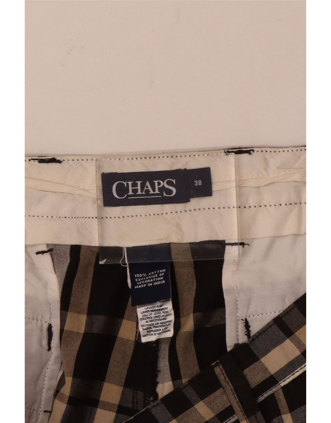 Pantaloni scurți chino pentru bărbați Chaps W38 XL, bumbac cu carouri maro