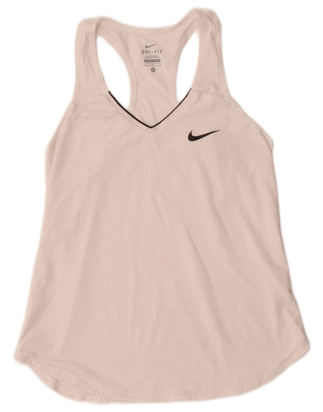 Top Vest NIKE Dri Fit pentru femei UK 12 Poliester alb mediu