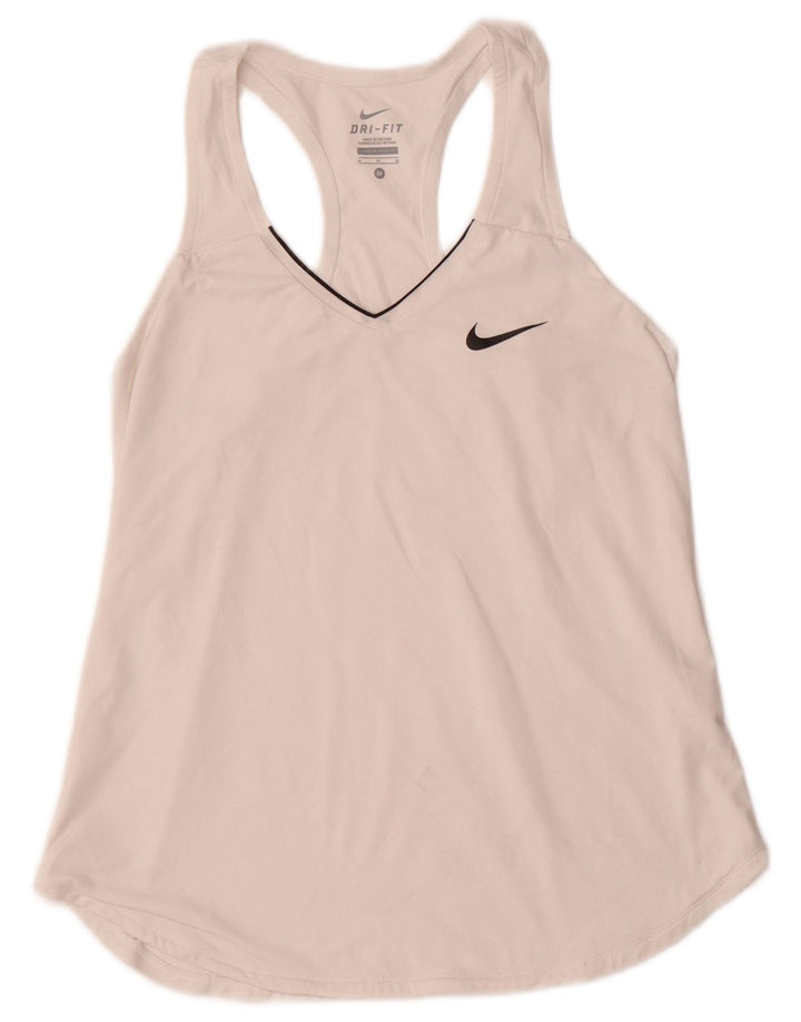 Top Vest NIKE Dri Fit pentru femei UK 12 Poliester alb mediu
