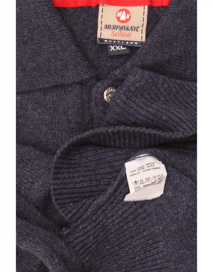Pulover pentru bărbați cu gât polo Murphy & Nye 2XL Lână bleumarin