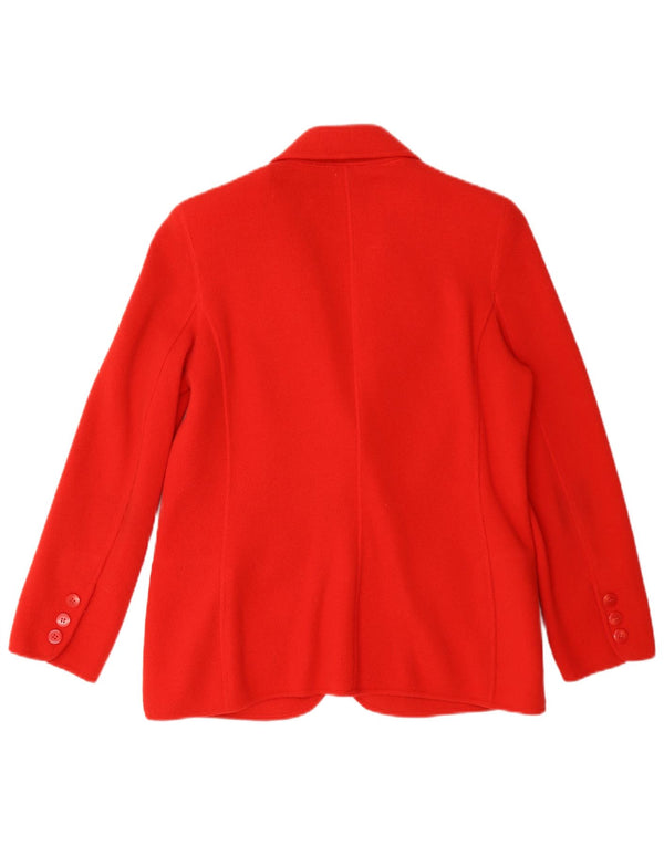 Jachetă vintage pentru femei din tricot cu 2 nasturi, cașmir roșu mediu UK 14